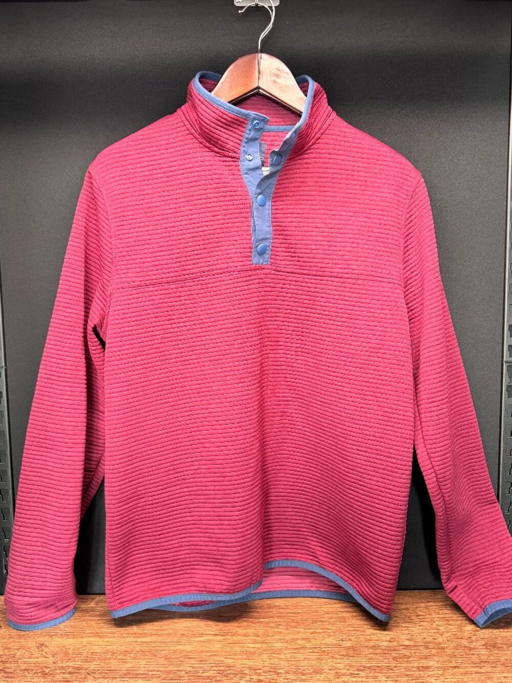 J.Crew Authentic Fleece Maroon Snap Pullover Medium